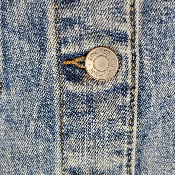 Gap Nwt New Womens Acid Wash Denim Jean Jacket Size XL Tall - Picture 4 of 12